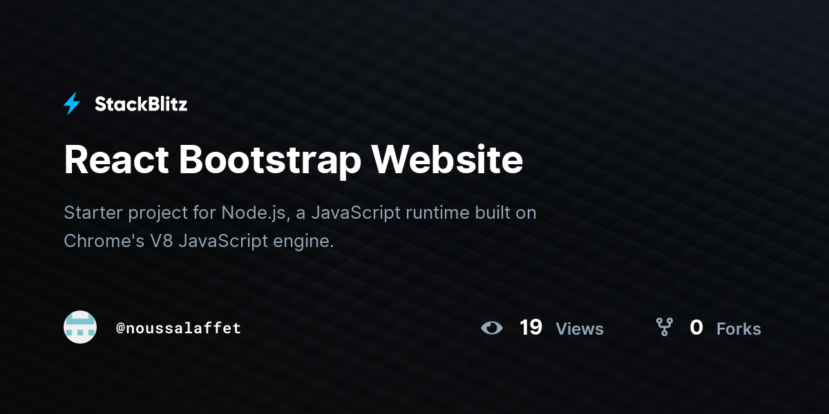 React Bootstrap Website - StackBlitz