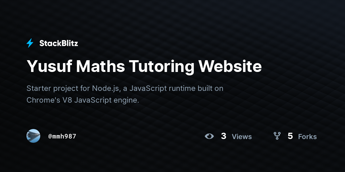 Yusuf Maths Tutoring Website - StackBlitz