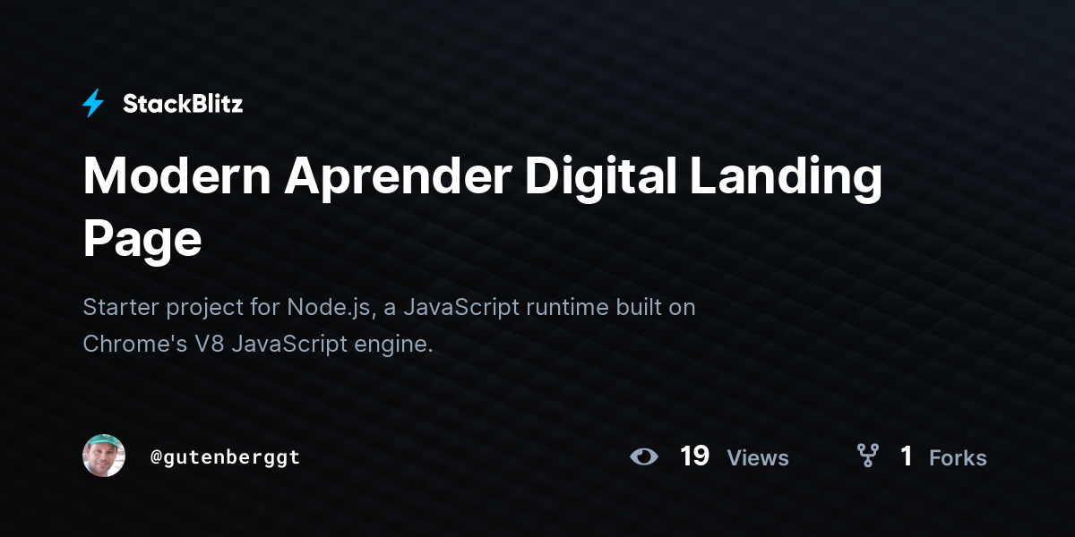 Modern Aprender Digital Landing Page - StackBlitz