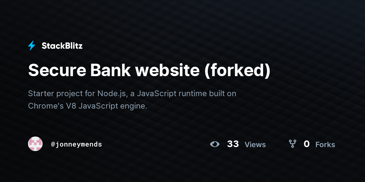 Secure Bank website (forked) - StackBlitz