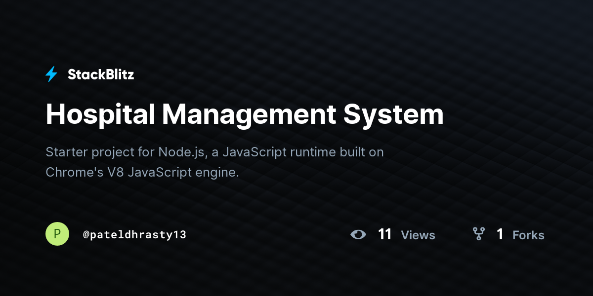 Hospital Management System - StackBlitz