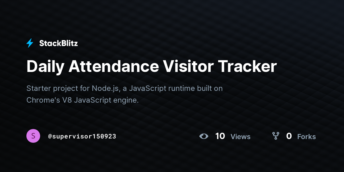 Daily Attendance Visitor Tracker - StackBlitz