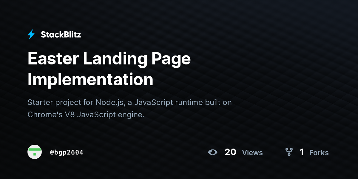Easter Landing Page Implementation - StackBlitz