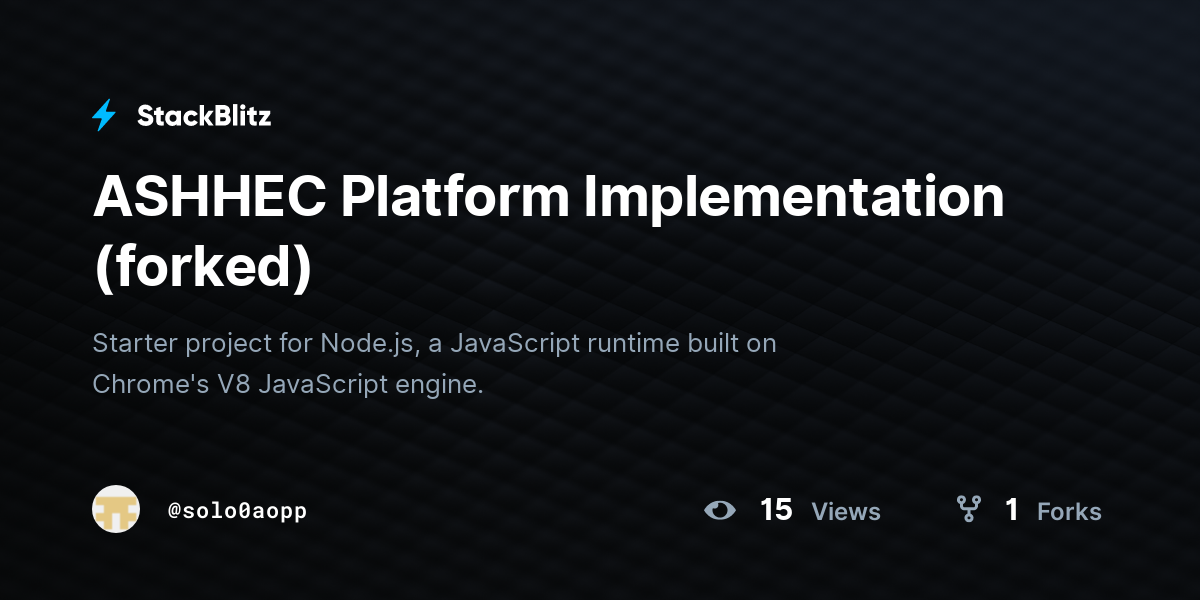 ASHHEC Platform Implementation (forked) - StackBlitz