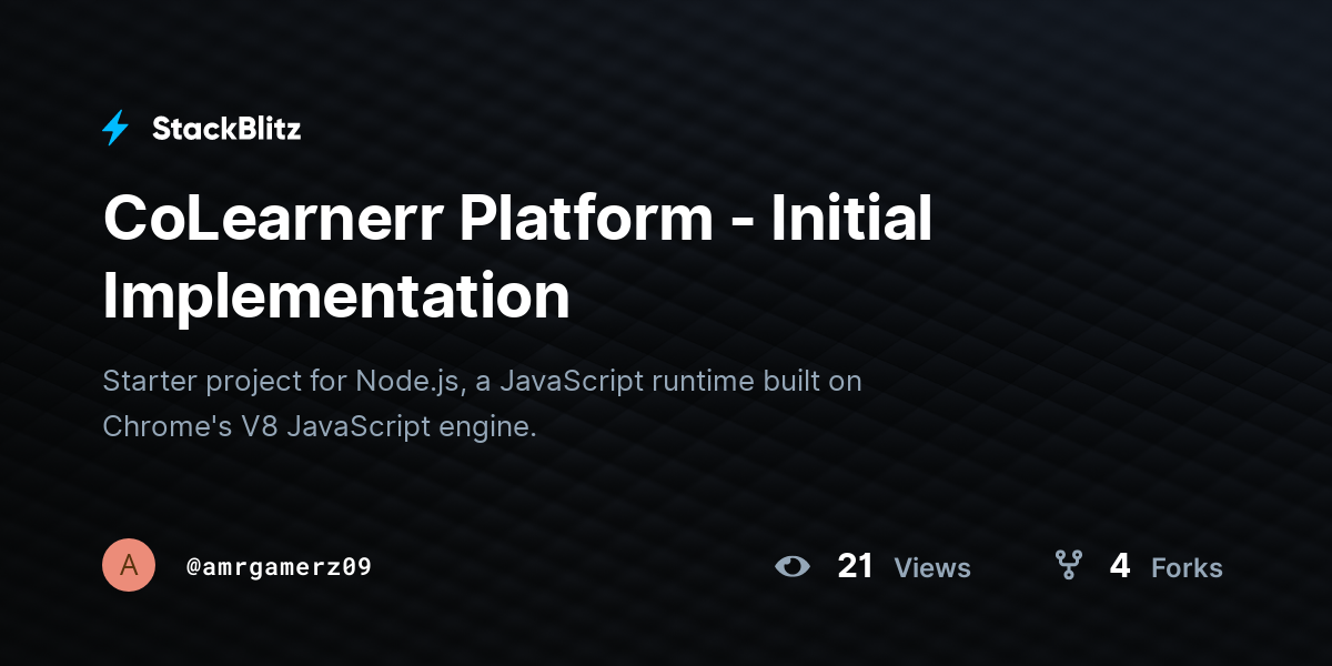 CoLearnerr Platform - Initial Implementation - StackBlitz