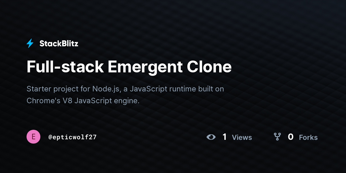 Full-stack Emergent Clone - StackBlitz