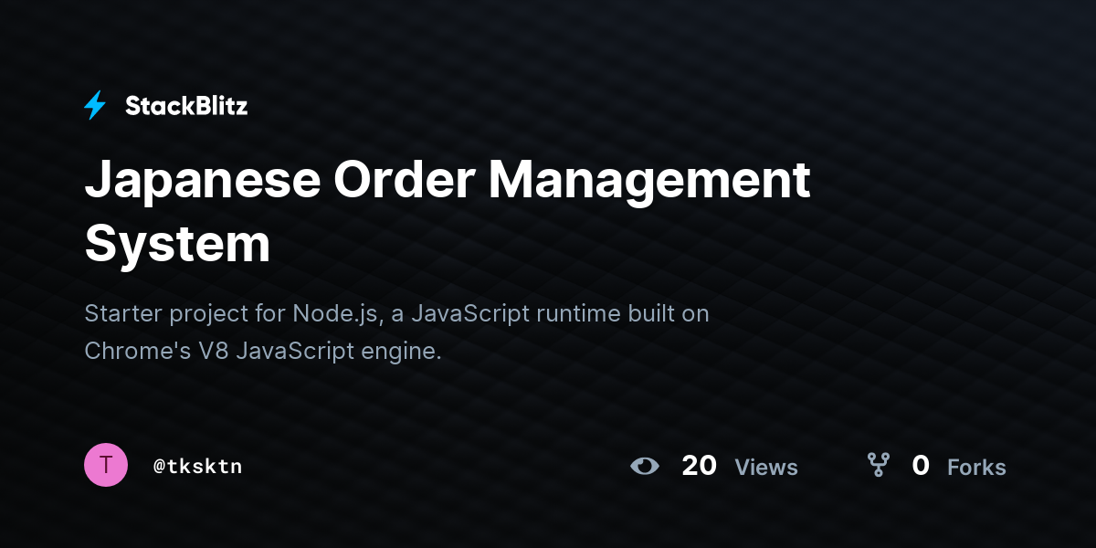 Japanese Order Management System - StackBlitz