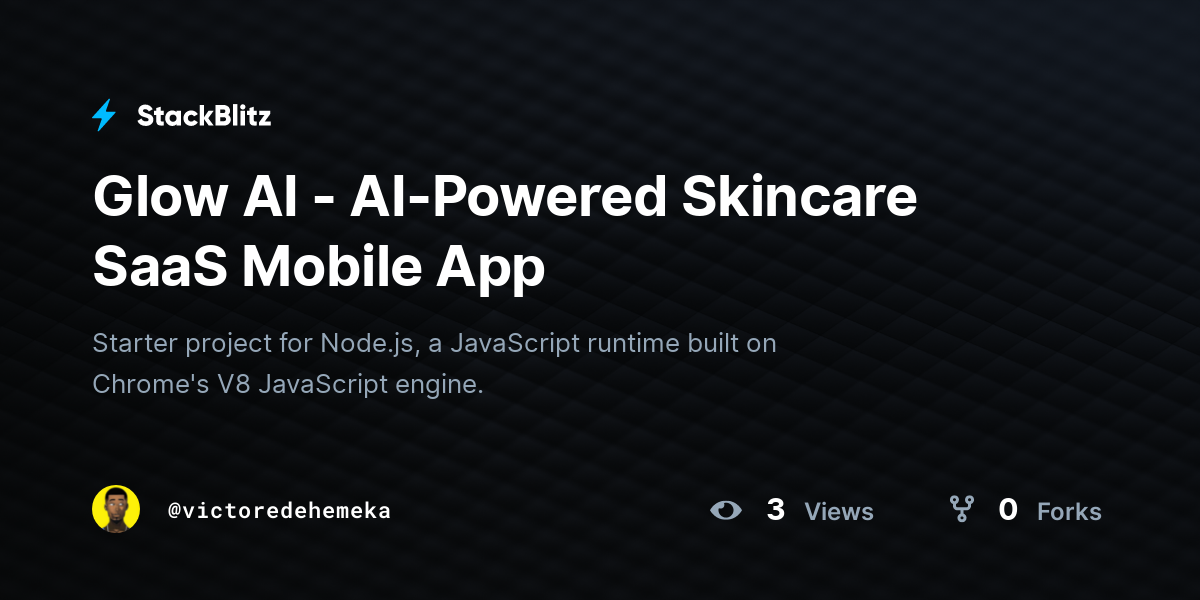 Glow AI - AI-Powered Skincare SaaS Mobile App - StackBlitz