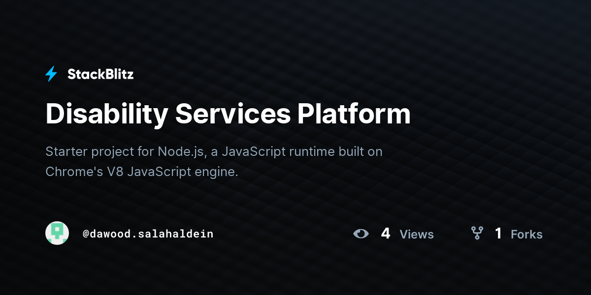 Disability Services Platform - StackBlitz