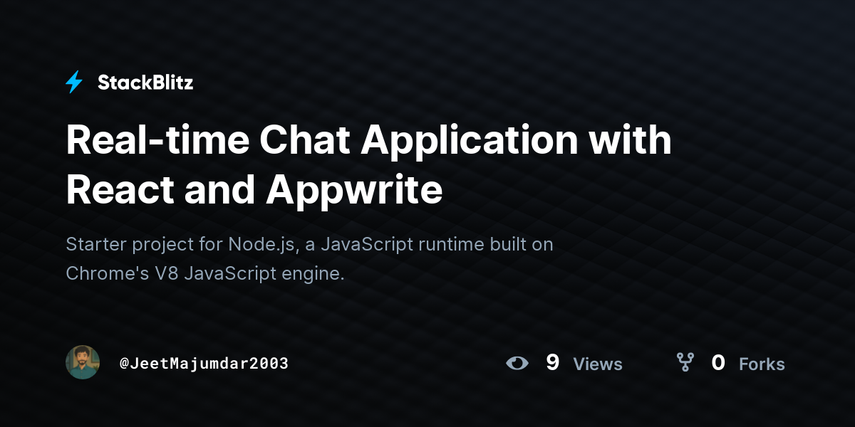 Real-time Chat Application with React and Appwrite - StackBlitz