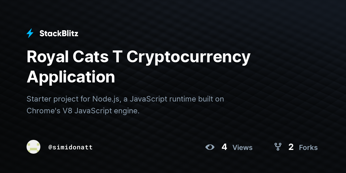 Royal Cats T Cryptocurrency Application - StackBlitz