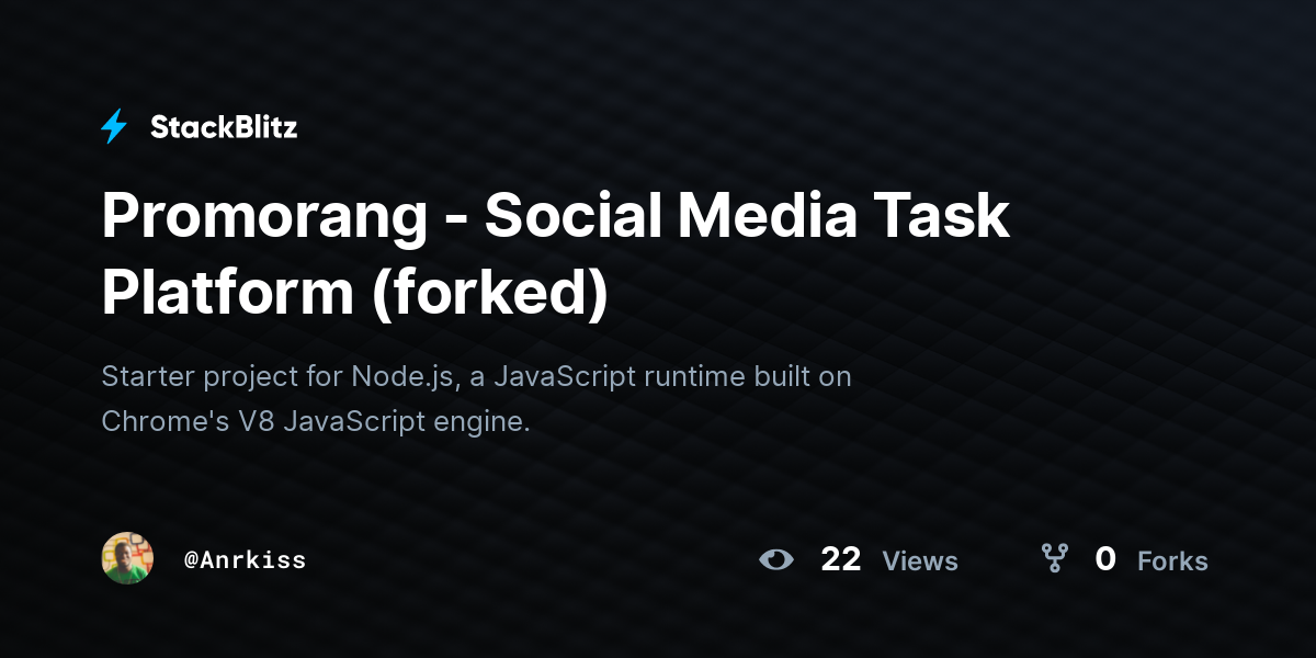 Promorang - Social Media Task Platform (forked) - StackBlitz