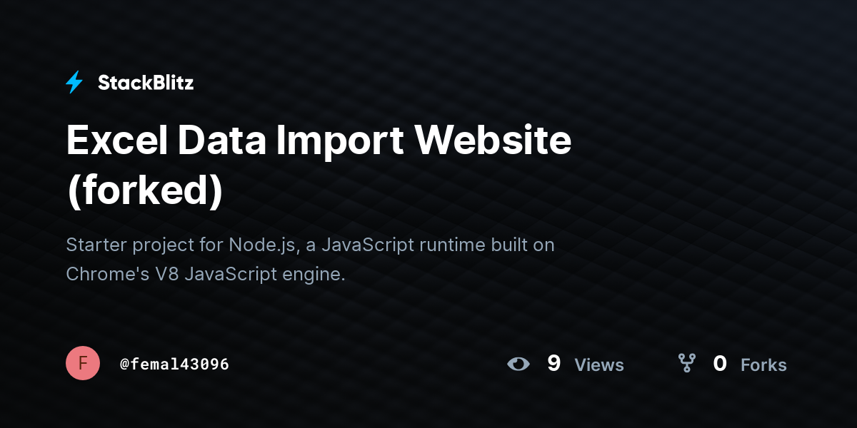 Excel Data Import Website (forked) - StackBlitz