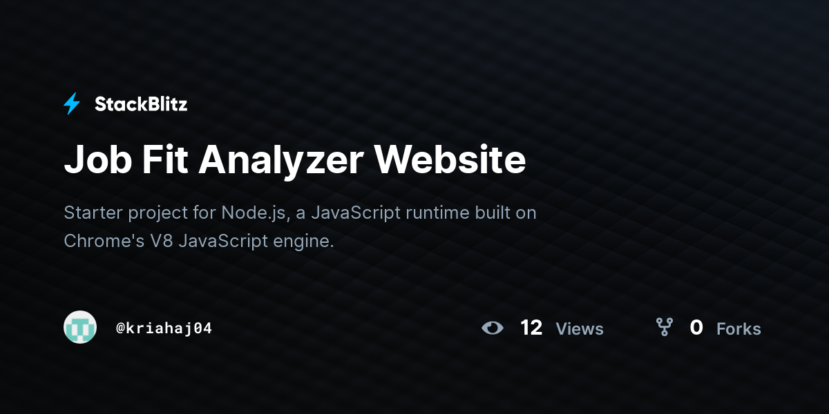 Job Fit Analyzer Website - StackBlitz