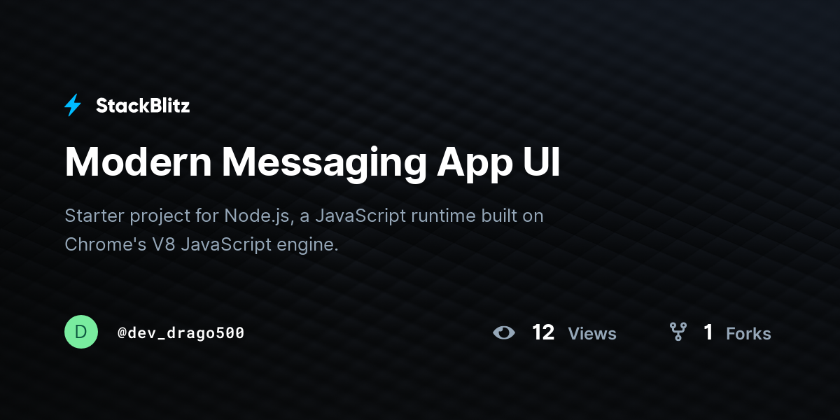 Modern Messaging App UI - StackBlitz