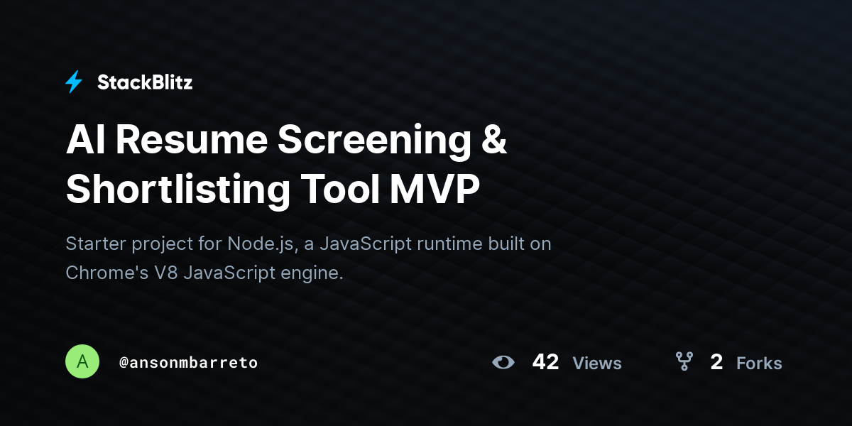 AI Resume Screening & Shortlisting Tool MVP - StackBlitz