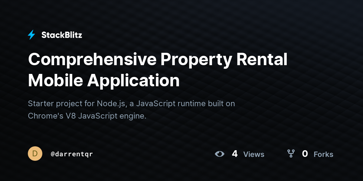 Comprehensive Property Rental Mobile Application - StackBlitz