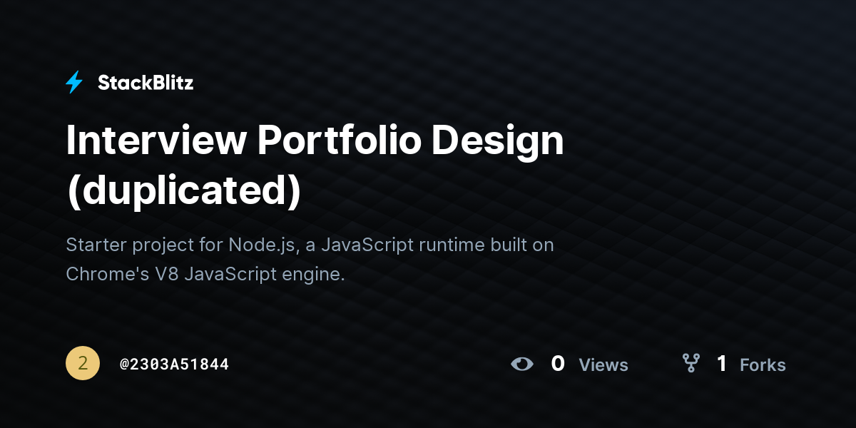 Interview Portfolio Design (duplicated) - StackBlitz