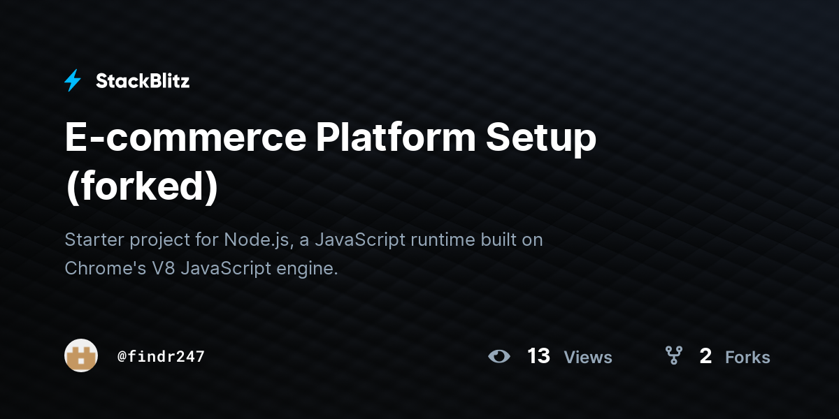 E-commerce Platform Setup (forked) - StackBlitz