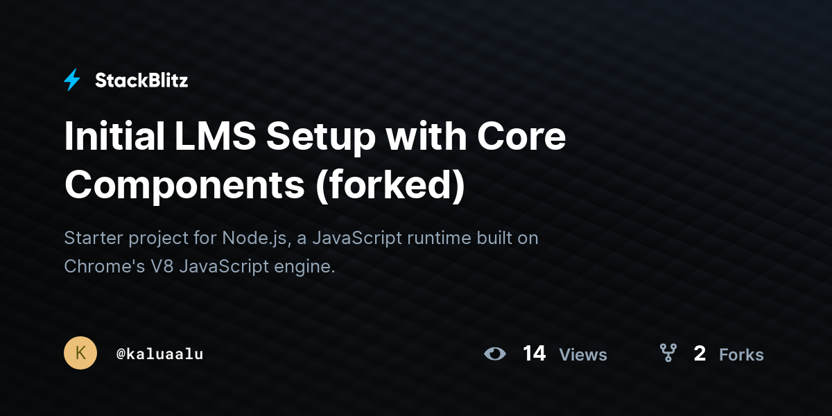 Initial LMS Setup with Core Components (forked) - StackBlitz