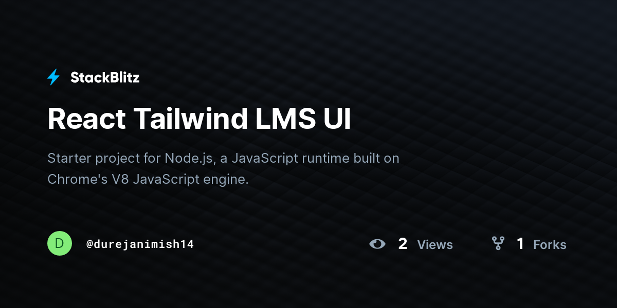 React Tailwind LMS UI - StackBlitz