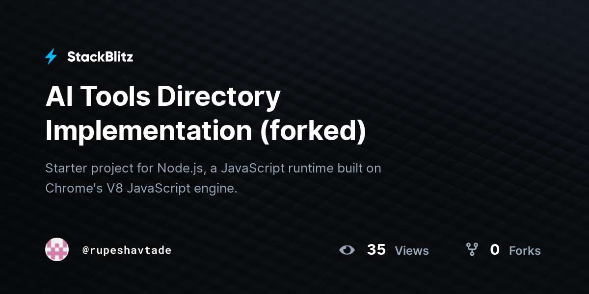 AI Tools Directory Implementation (forked) - StackBlitz