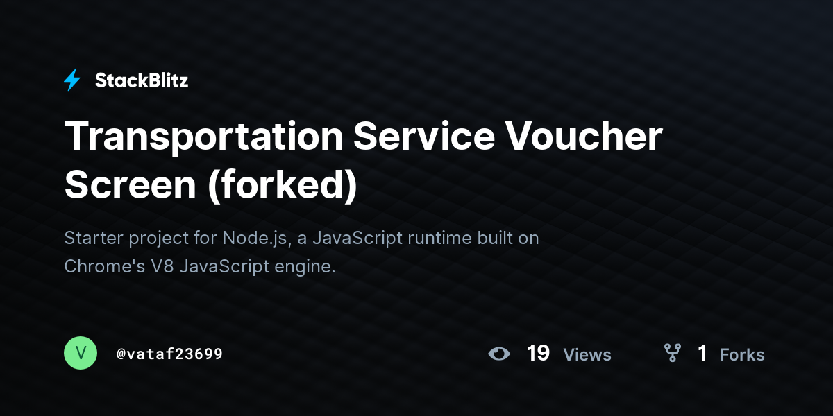 Transportation Service Voucher Screen (forked) - StackBlitz