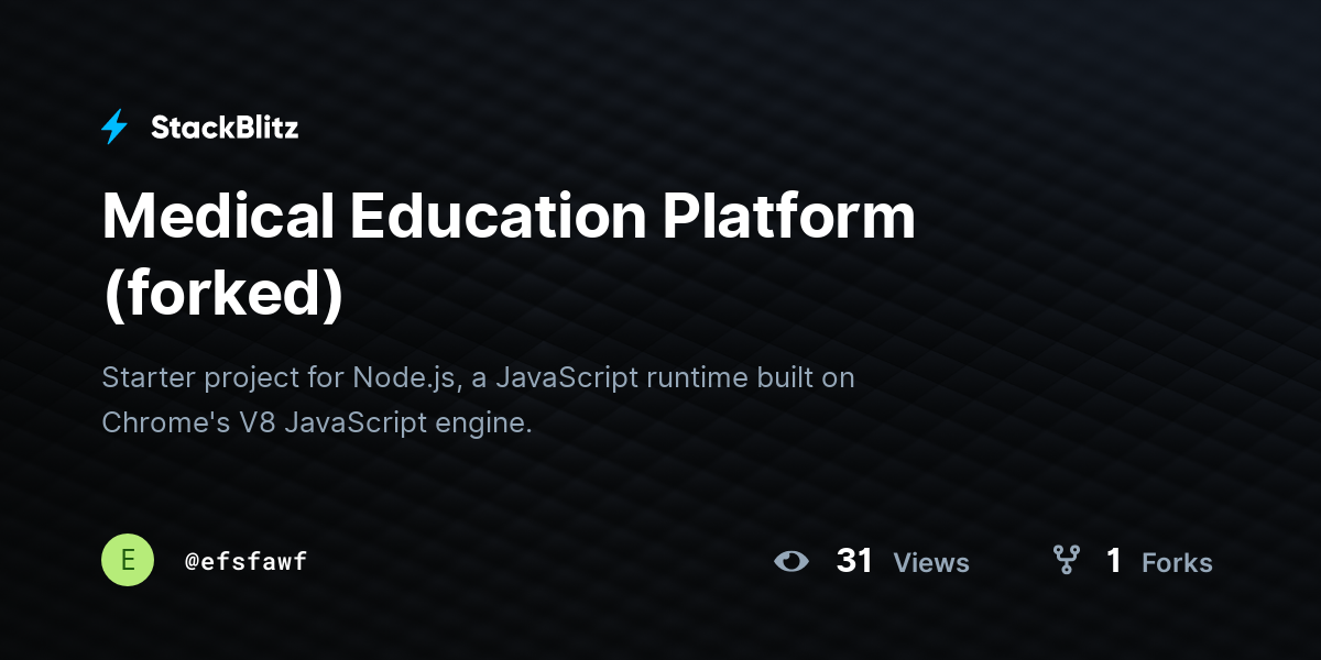Medical Education Platform (forked) - StackBlitz