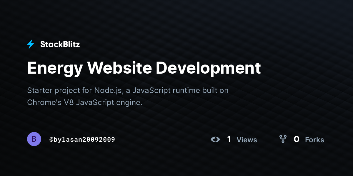 Energy Website Development - StackBlitz
