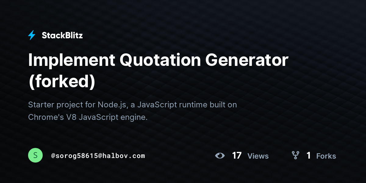 Implement Quotation Generator (forked) - StackBlitz
