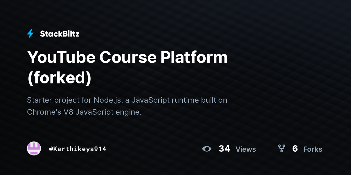 YouTube Course Platform (forked) - StackBlitz