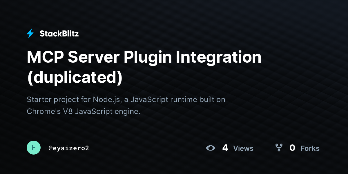 MCP Server Plugin Integration (duplicated) - StackBlitz