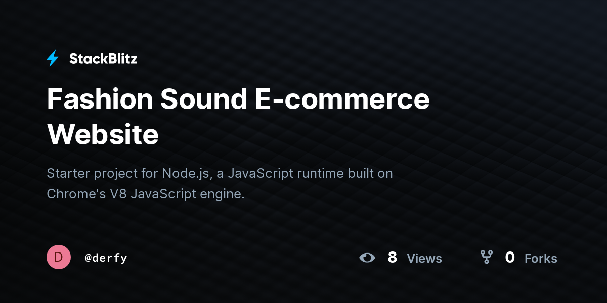 Fashion Sound E-commerce Website - StackBlitz