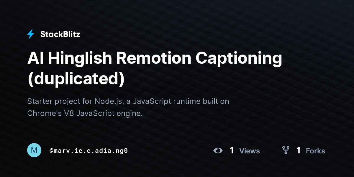 AI Hinglish Remotion Captioning (duplicated) - StackBlitz