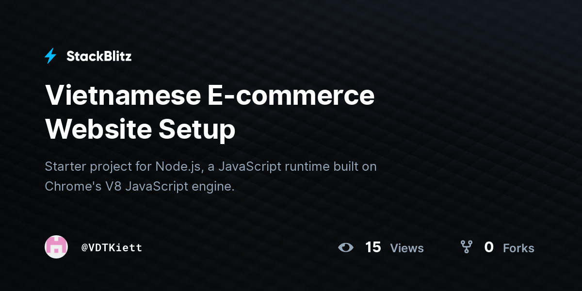 Vietnamese E-commerce Website Setup - StackBlitz