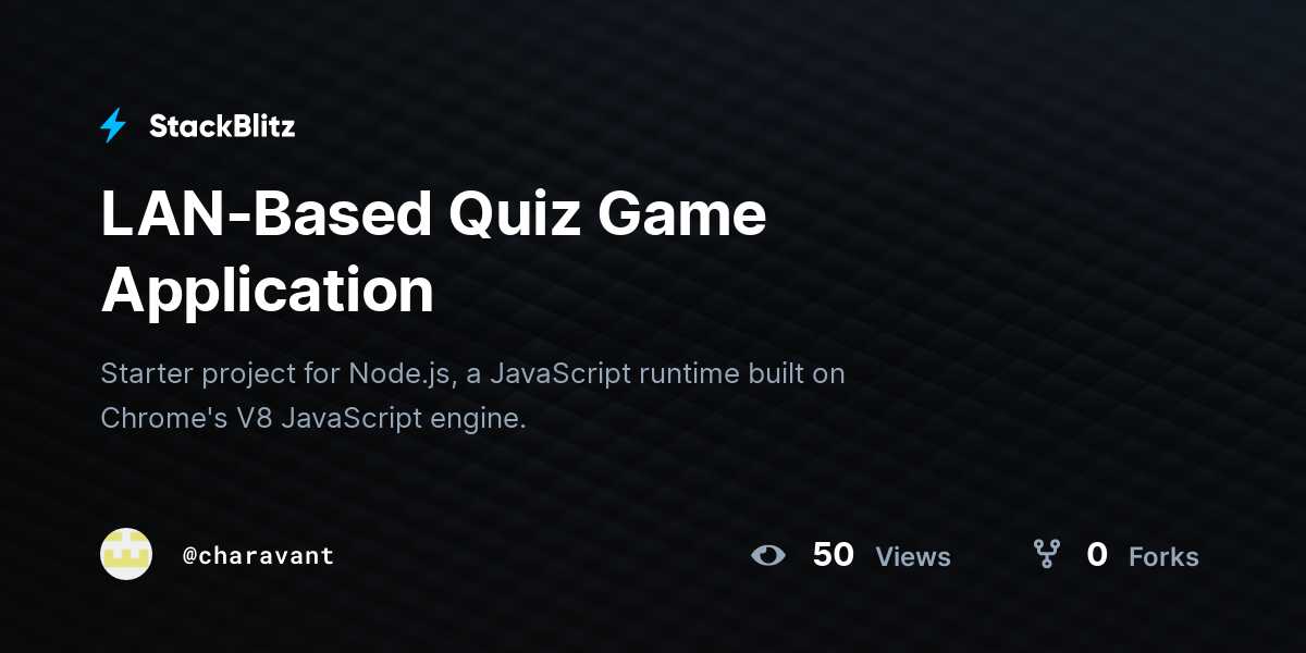 LAN-Based Quiz Game Application - StackBlitz