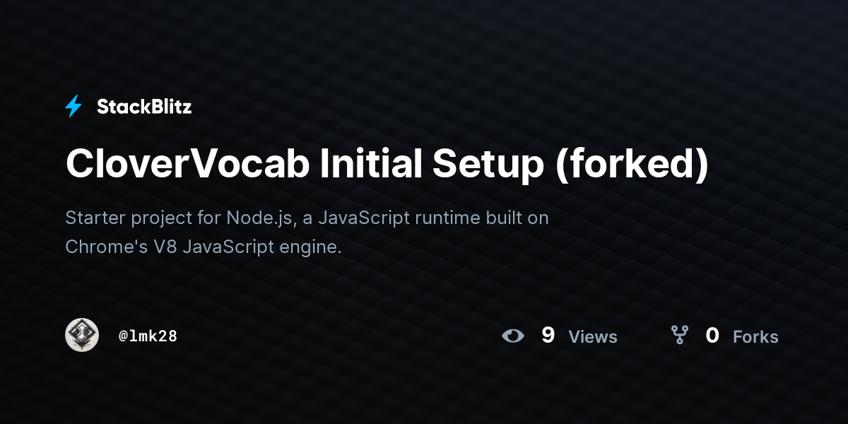 CloverVocab Initial Setup (forked) - StackBlitz