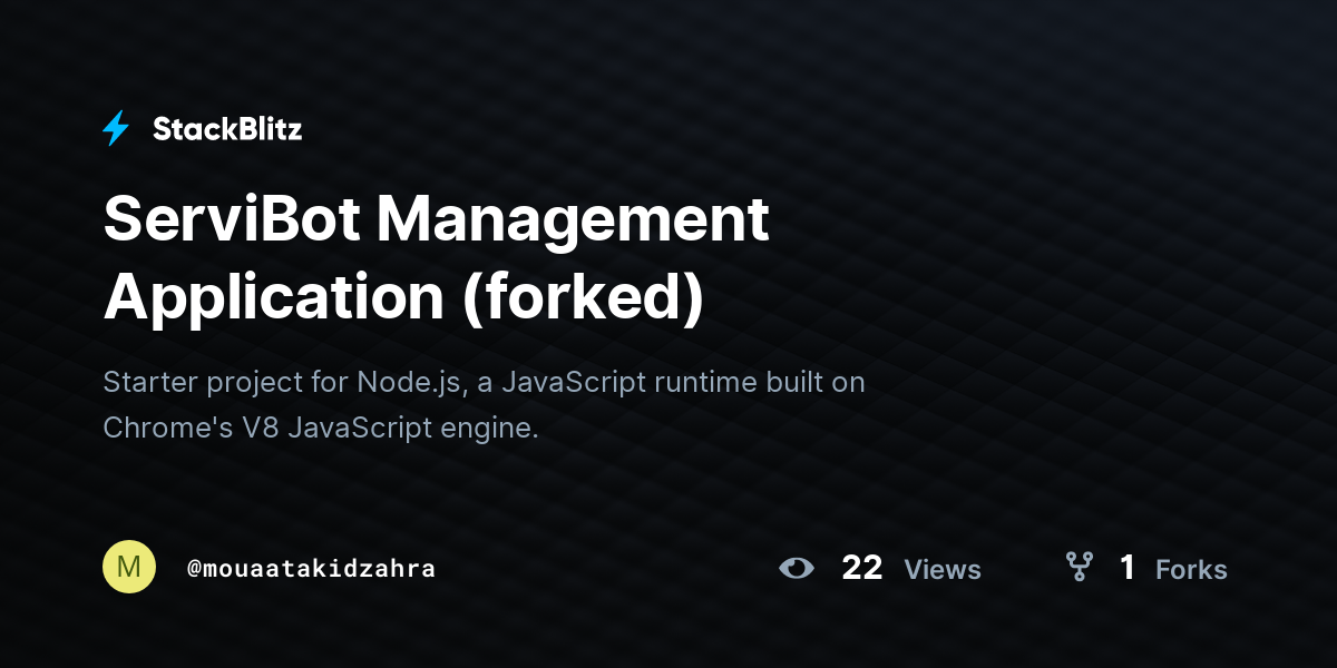 ServiBot Management Application (forked) - StackBlitz