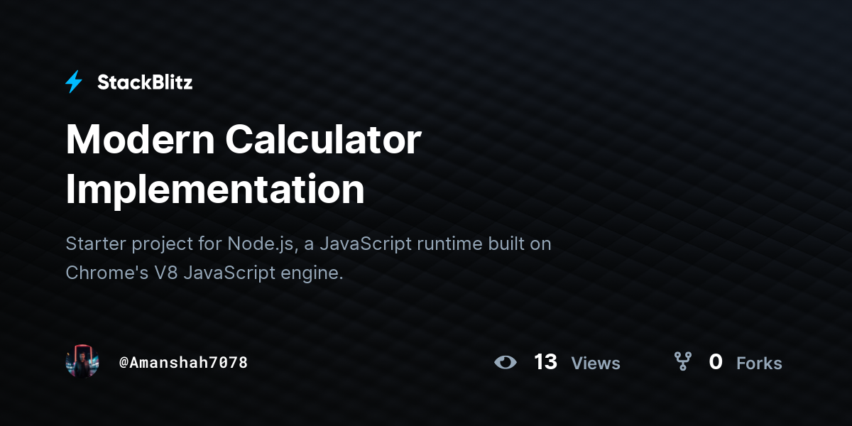 Modern Calculator Implementation - StackBlitz