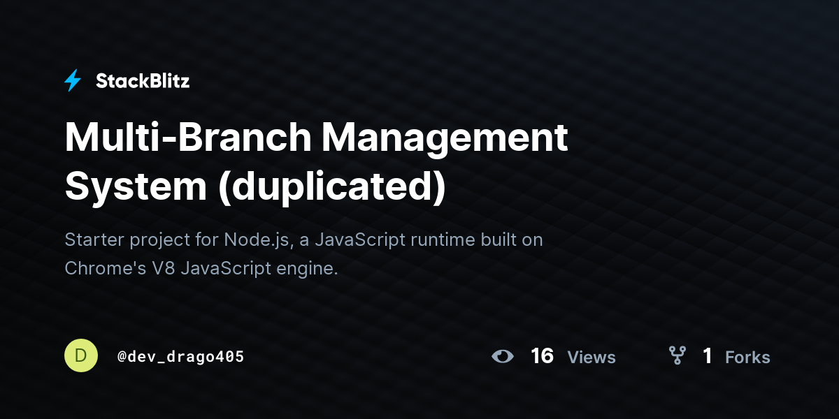 Multi-Branch Management System (duplicated) - StackBlitz
