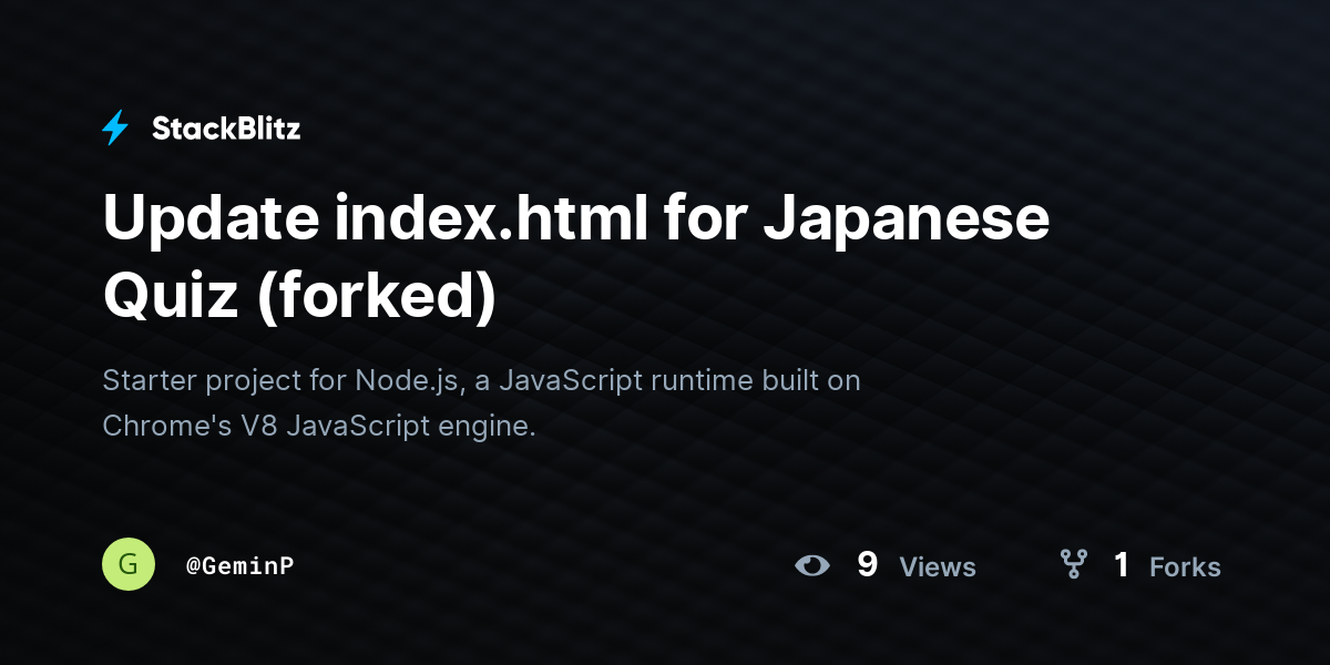 Update index.html for Japanese Quiz (forked) - StackBlitz