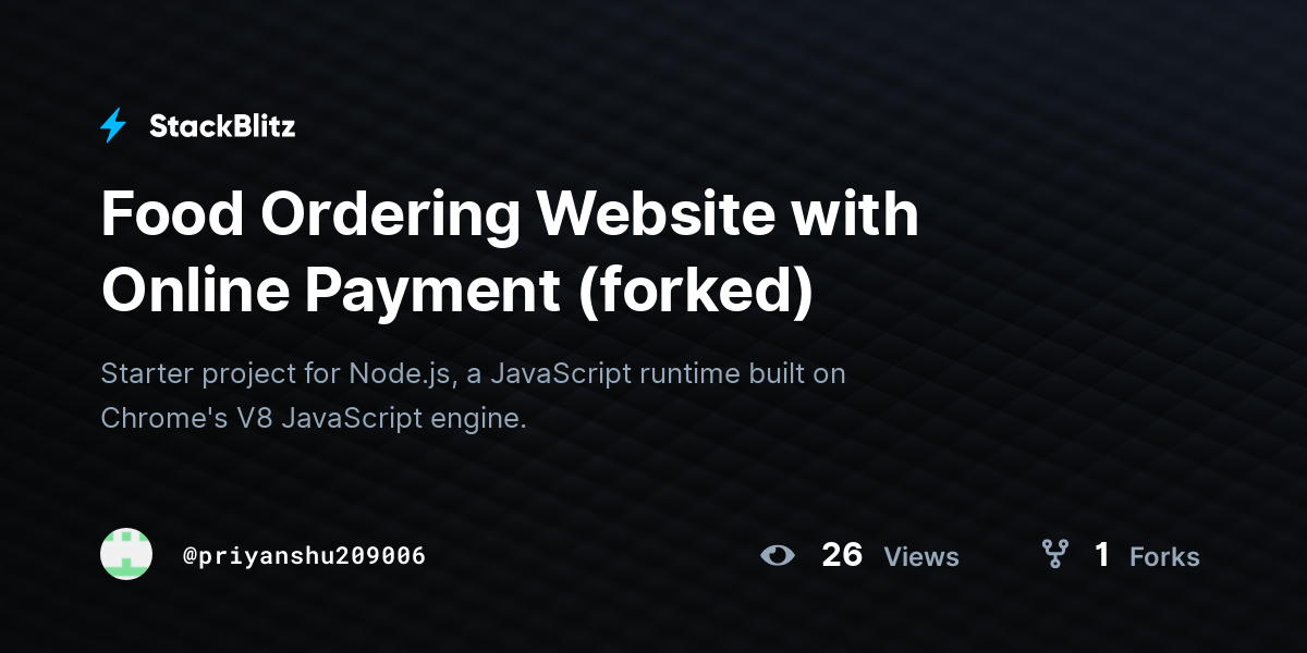 Food Ordering Website with Online Payment (forked) - StackBlitz