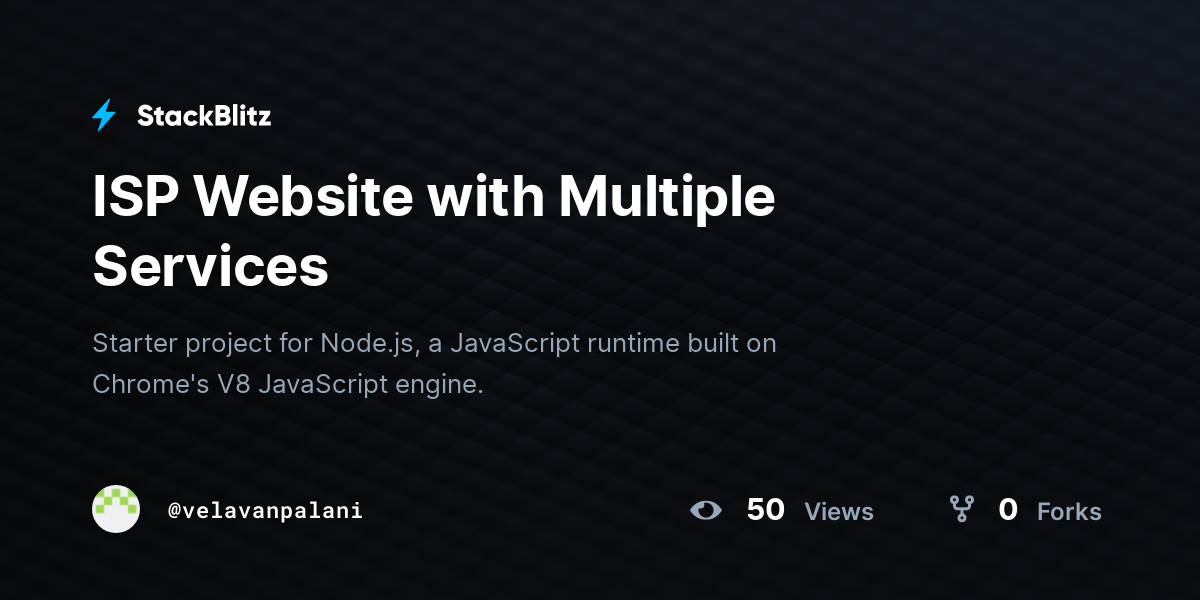 ISP Website with Multiple Services - StackBlitz
