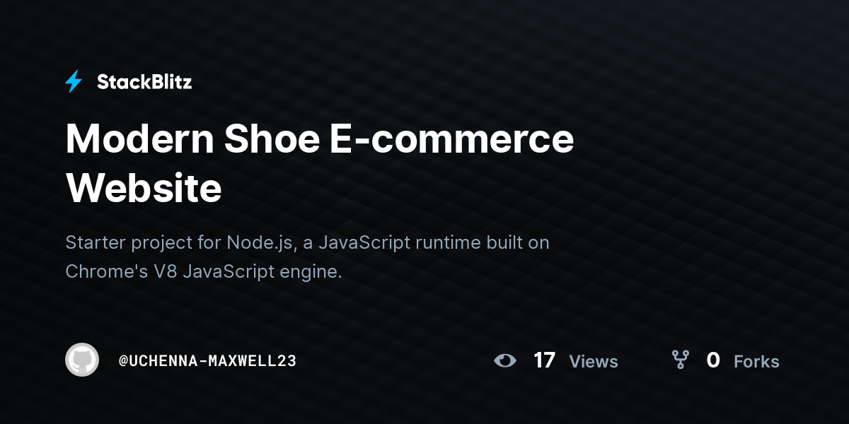 Modern Shoe E-commerce Website - StackBlitz