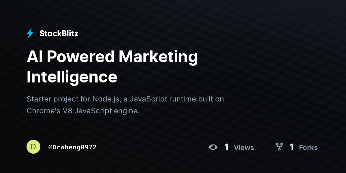 AI Powered Marketing Intelligence - StackBlitz