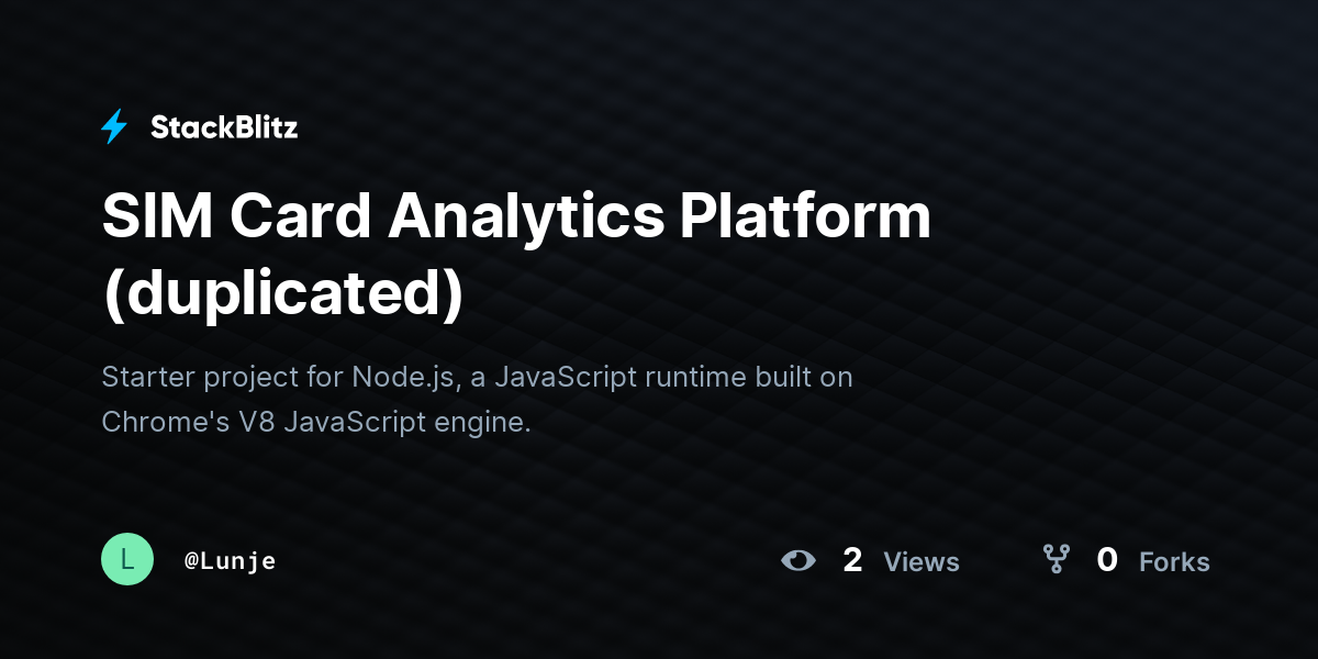 SIM Card Analytics Platform (duplicated) - StackBlitz