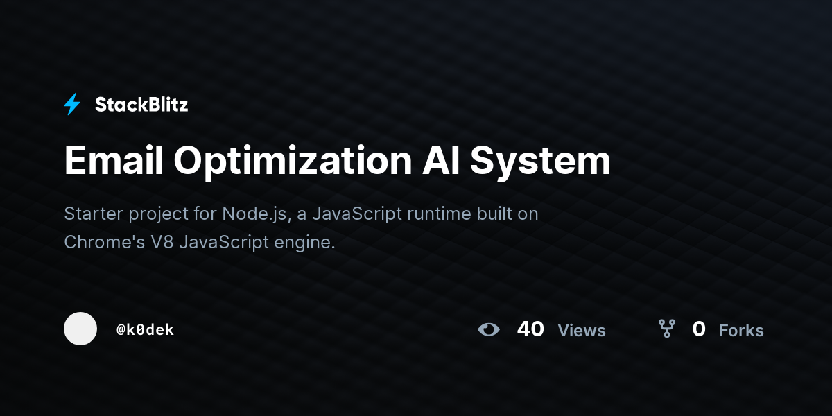 Email Optimization AI System - StackBlitz