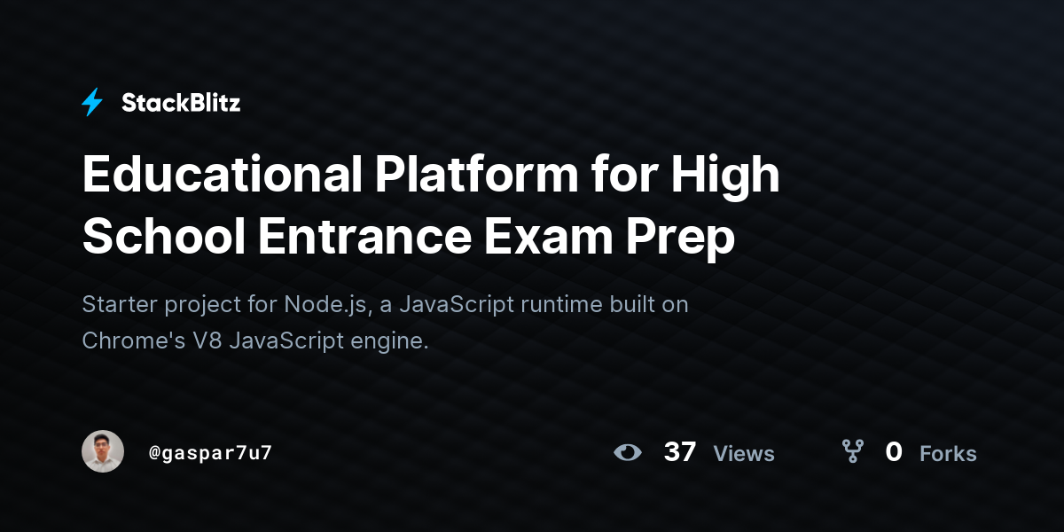 Educational Platform for High School Entrance Exam Prep - StackBlitz