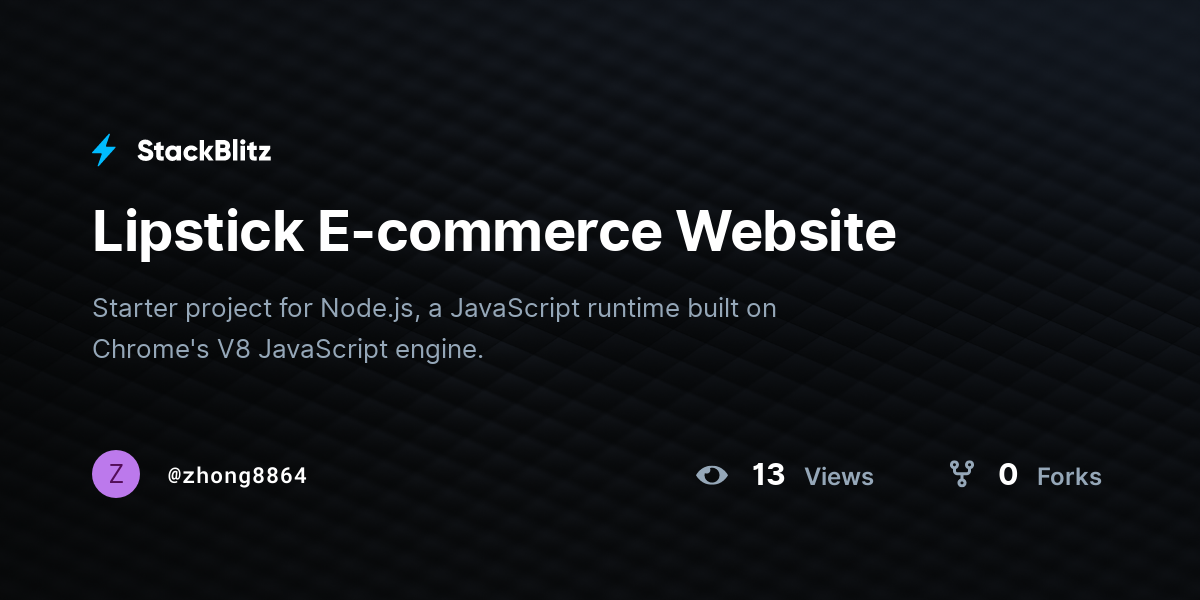 Lipstick E-commerce Website - StackBlitz