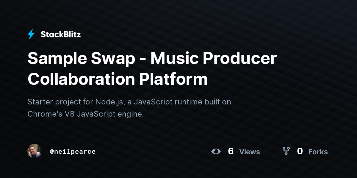 Sample Swap - Music Producer Collaboration Platform - StackBlitz